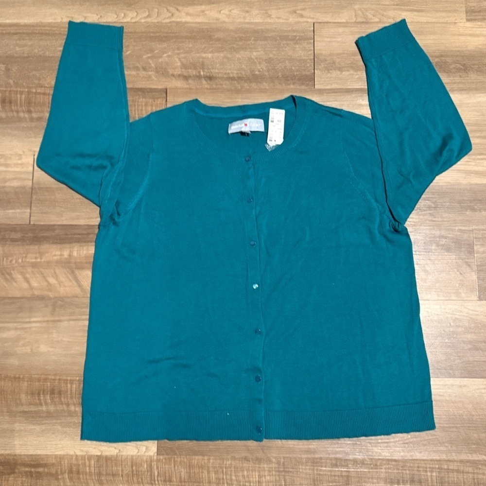 Avenue Studio Green Long Sleeve Cardigan Sweater Plus Size 22/24 NWT